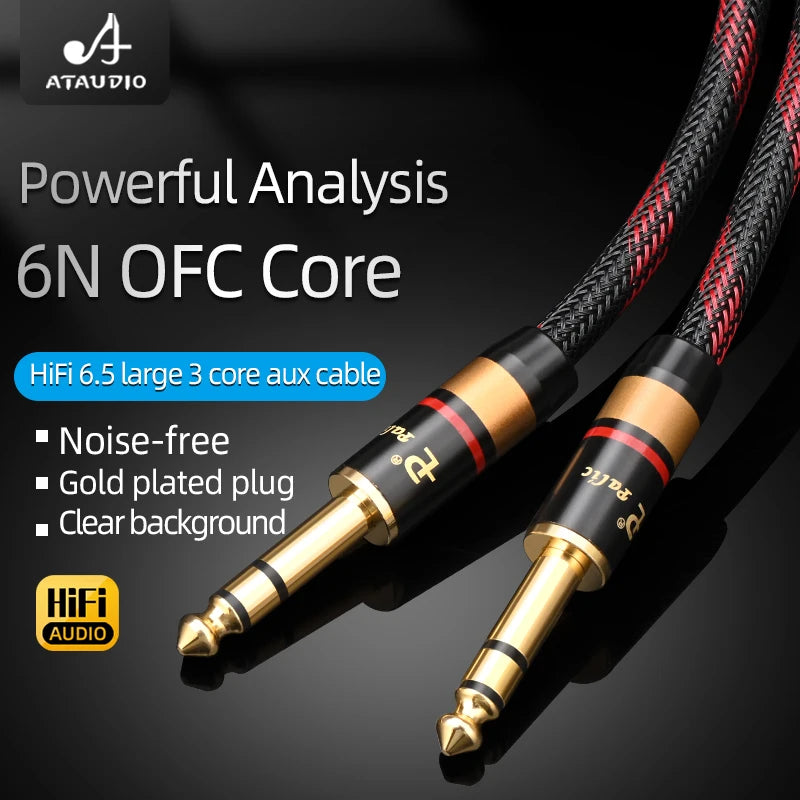 High Quality 6.35mm TRS Instrument Guitar Cable 6.35 Stereo Jack 1/4 TRS Male to Male Cable Unbalanced Cord for Amplifier Mixer