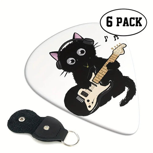 Kit 6 Palhetas Estampadas com Chaveiro
