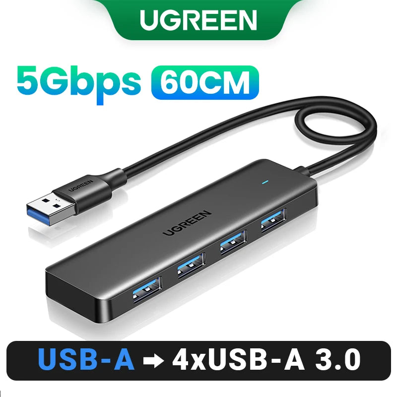 UGREEN Hub USB 3.0 4 Portas USB-A Slim