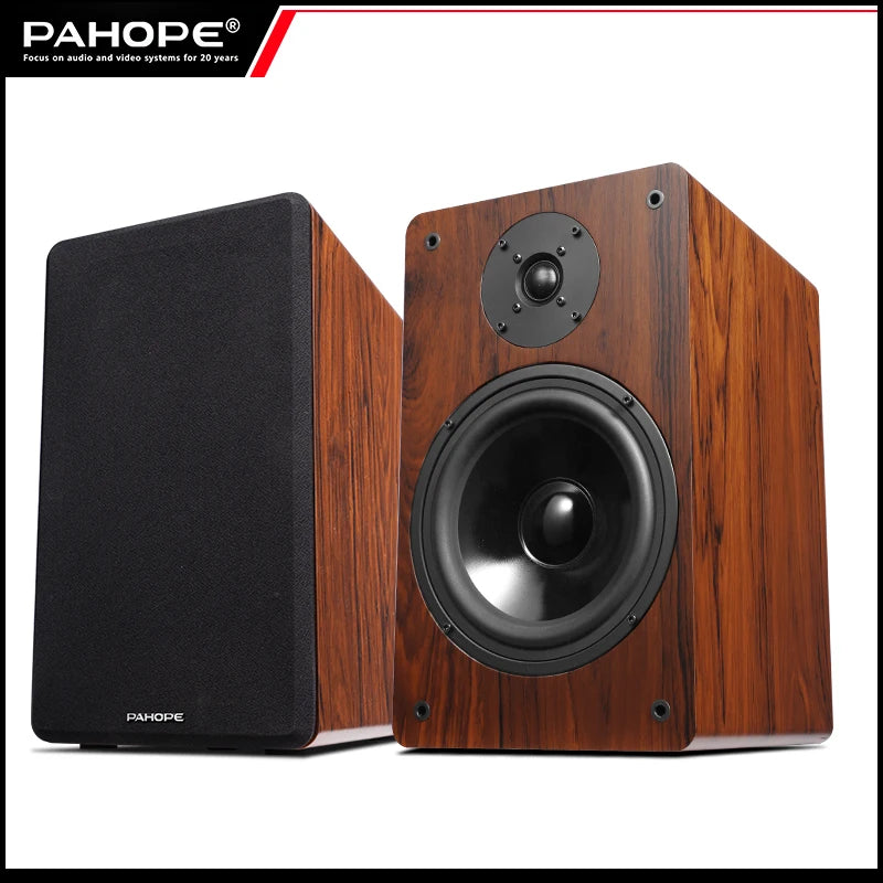 High-end Bookshelf 2.0 Speaker, Dual-band Passive Home Stereo Audio System with High-Fidelity, Wooden Speaker for Living Room