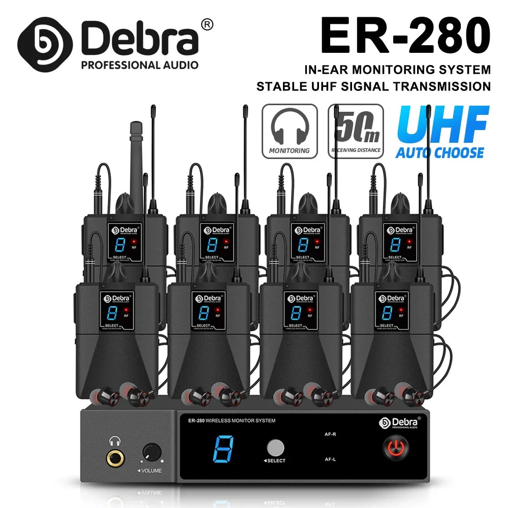 Sistema In-Ear UHF sem Fio Multi Transmissor