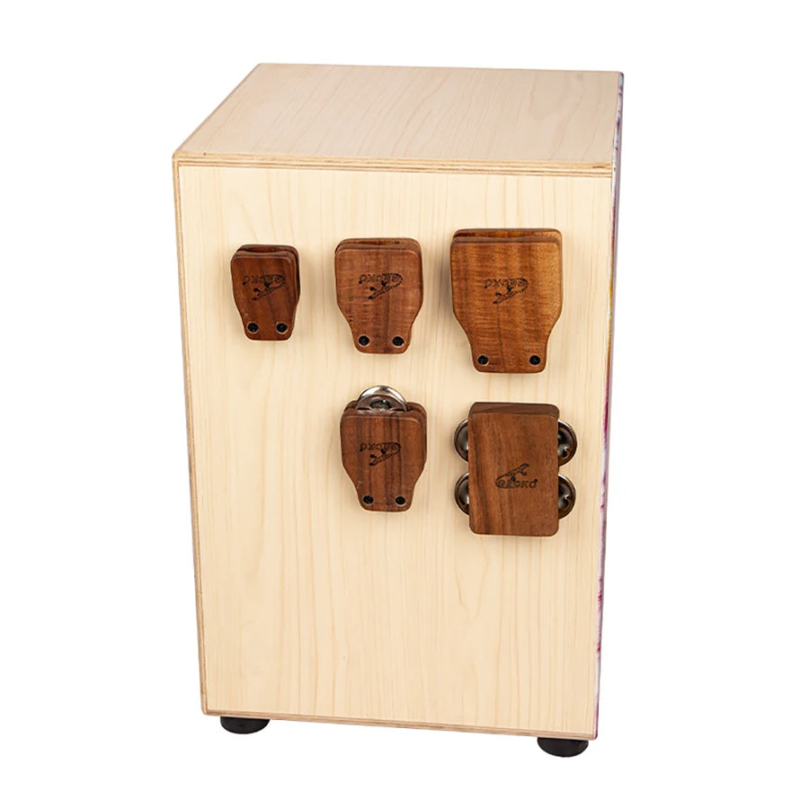 Kit Acessórios de Percussão pra Cajón (Castanhola, Guizo, Pandeirola)