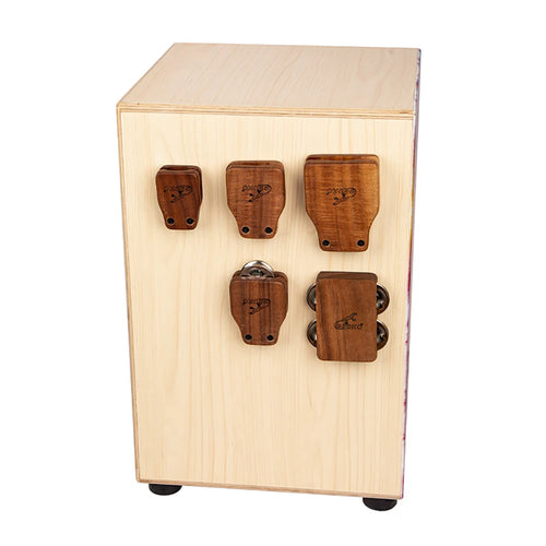 Kit Acessórios de Percussão pra Cajón (Castanhola, Guizo, Pandeirola)