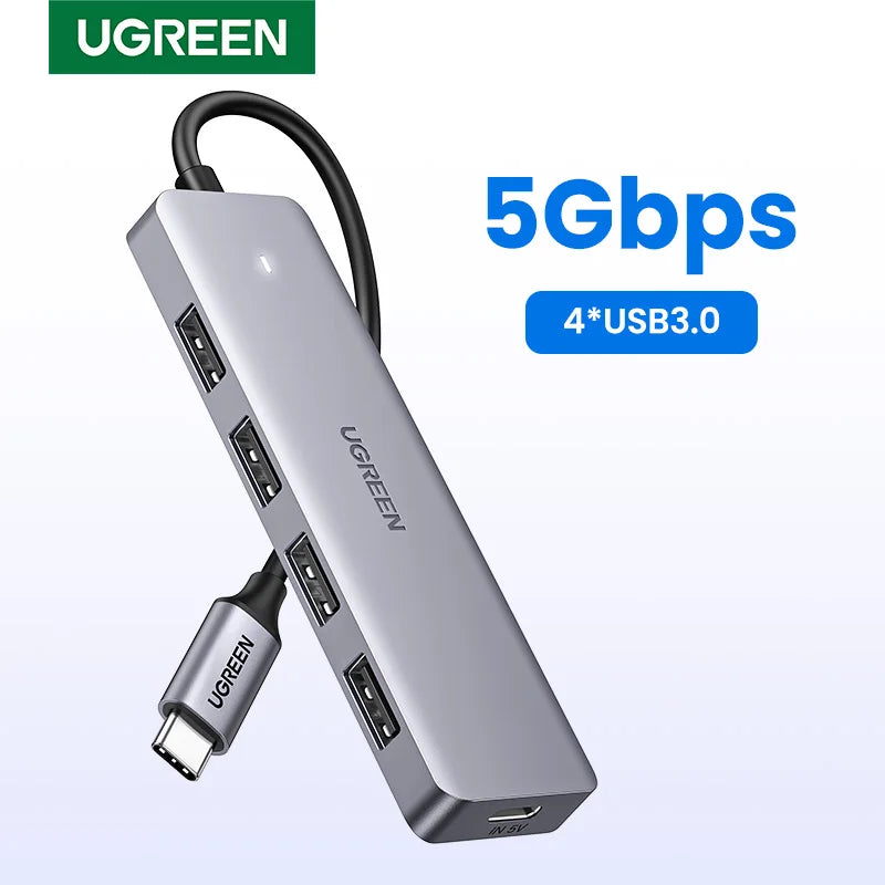 UGREEN Hub USB-C 4 Portas USB 3.0