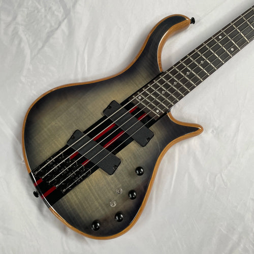 Baixo Custom 5 Cordas Cinza Hardware Preto