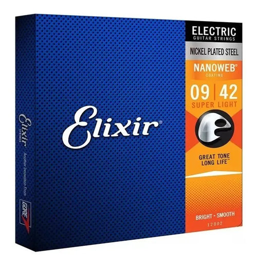 Encordoamento Elixir Guitarra .009 NANOWEB Super Light
