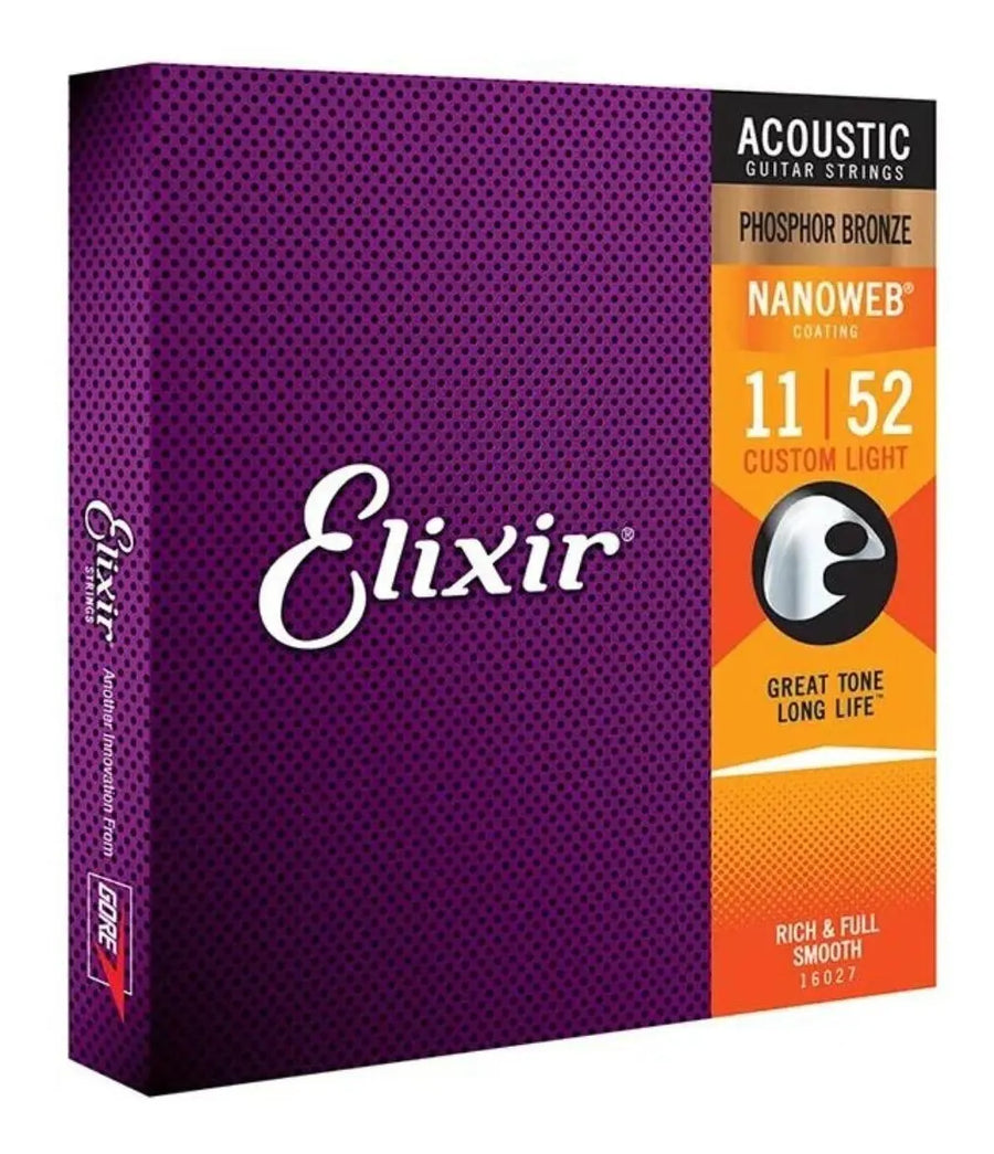 Encordoamento Elixir Violão Aço .011 Phosphor Bronze NANOWEB