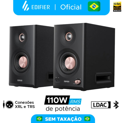 EDIFIER MR5 Audio Monitor 110W RMS Hi-Res XLR/TRS Bluetooth 6.0 Bivolt for Home Studio Music Production and Hearing