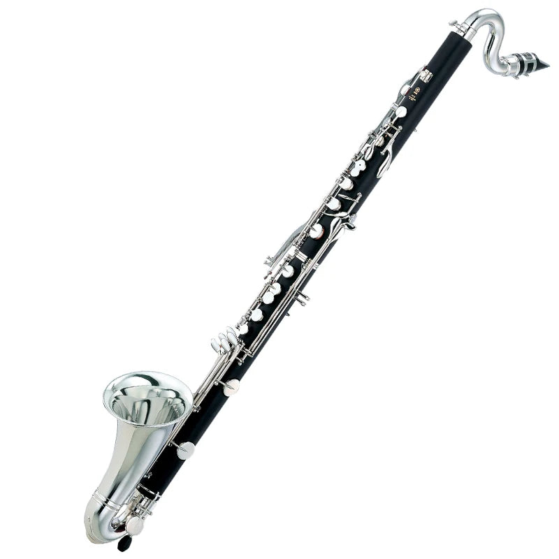 JM Clarinete Baixo Bb Prateado com Estojo