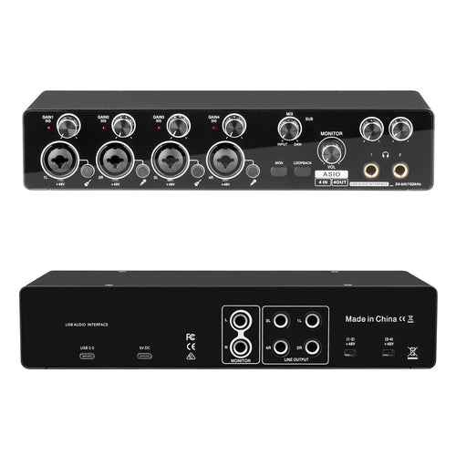 MQ44 Interface de Áudio USB 4 Canais ASIO