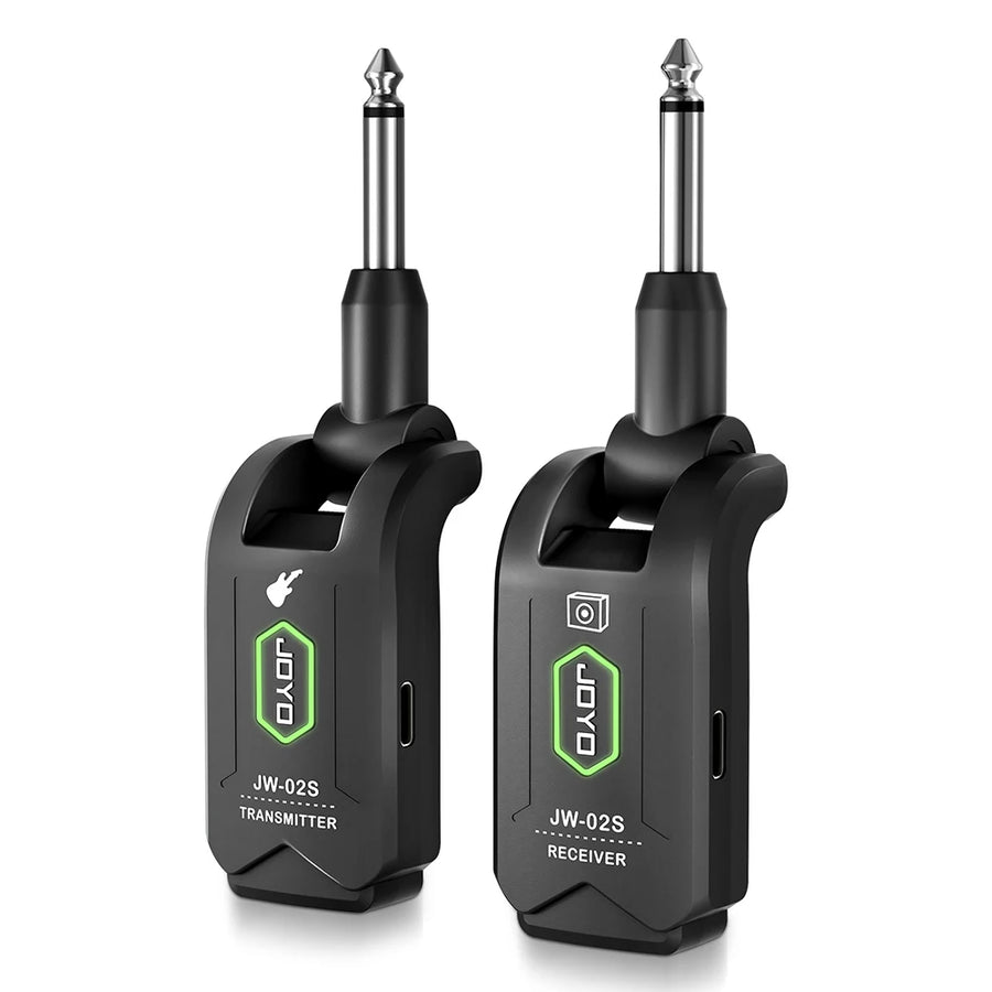 JOYO JW-02S 5.8GHz Wireless Guitar System 6.35 Interface Guitar Transmitter Receiver Built-in Rechargeable Battery 4 Channels