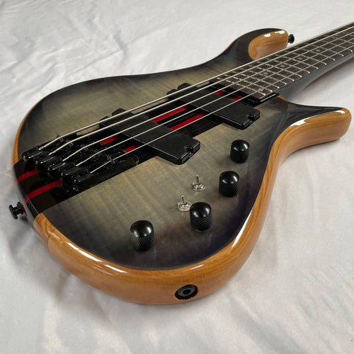 Baixo Custom 5 Cordas Cinza Hardware Preto