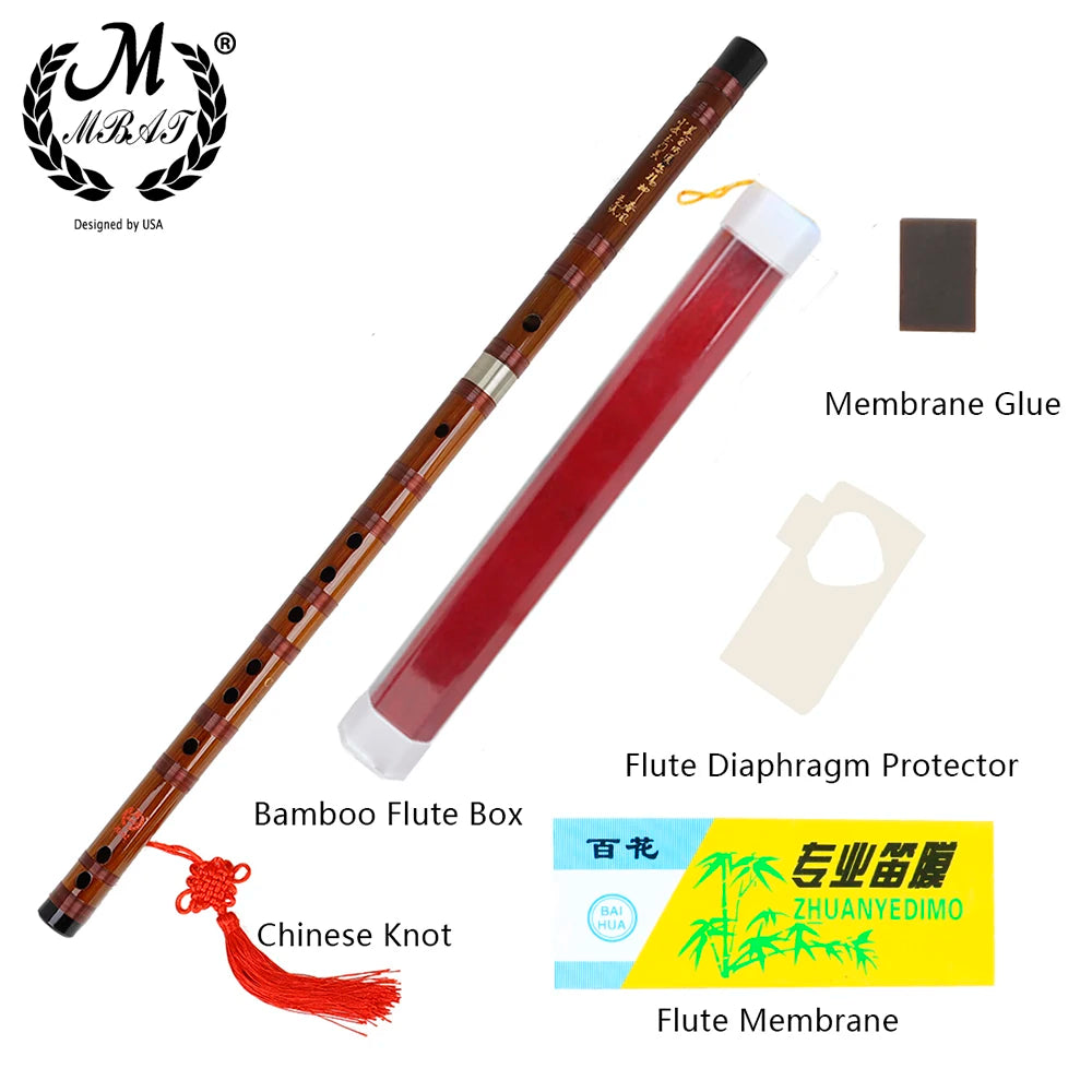 Flauta Dizi Chinesa de Bambu Profissional — Tons C, D, E, F e G