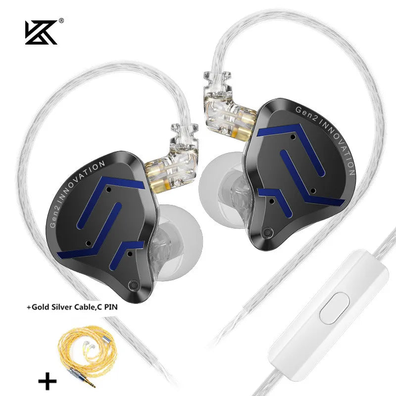 Fone Intra-auricular KZ ZSN Pro 2 — Driver Híbrido 1BA+1DD, Monitor HiFi