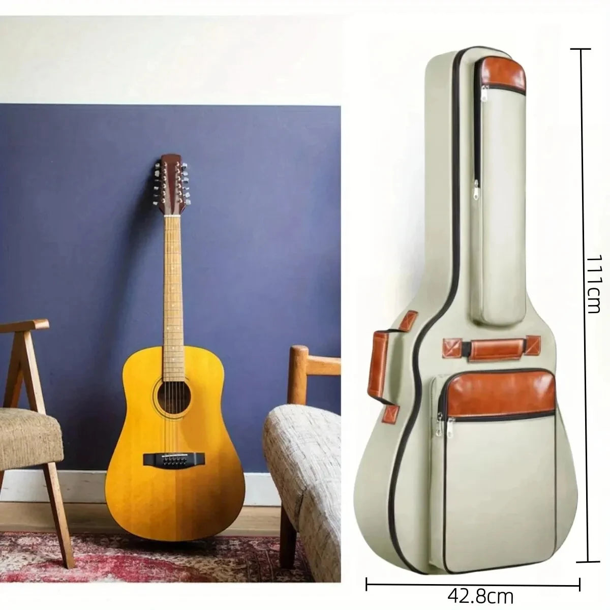 Bag para Violão 41" Dupla Alça Algodão