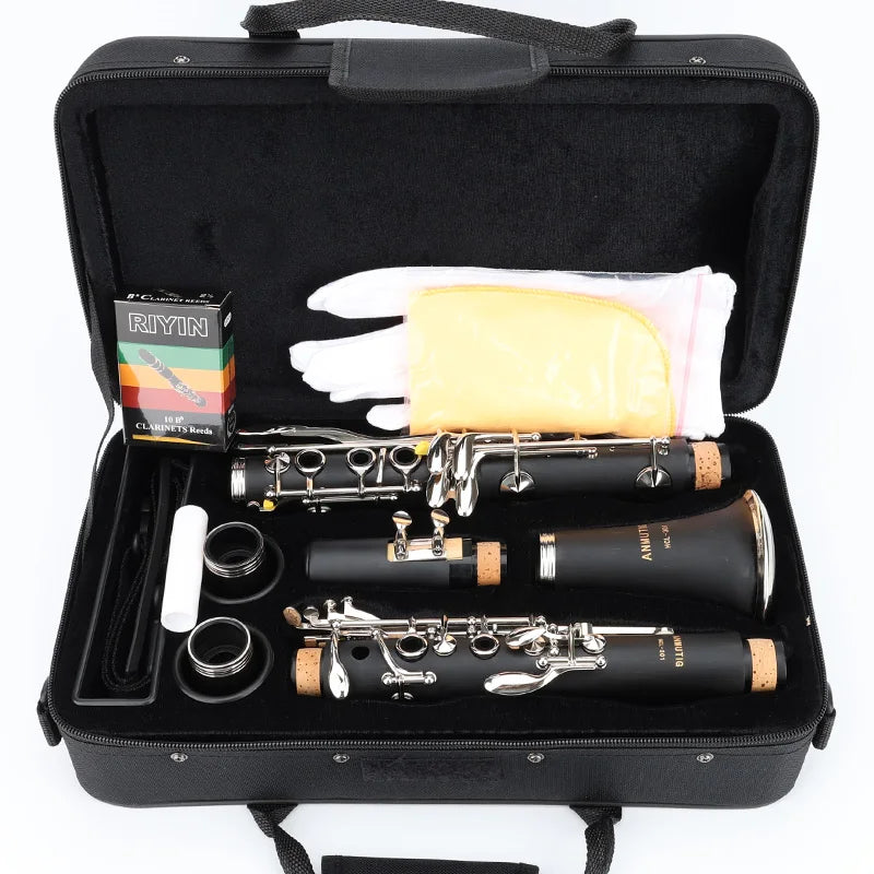 ANMUTIG Clarinete Bb Niquelado 17 Chaves