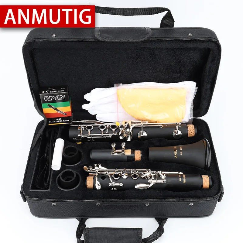 ANMUTIG Clarinete Bb Niquelado 17 Chaves