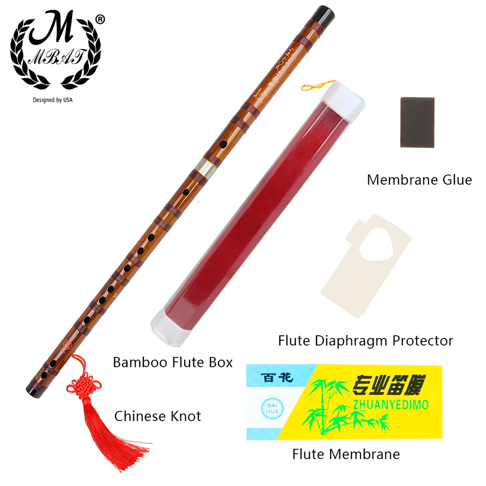Flauta Dizi Chinesa de Bambu Profissional — Tons C, D, E, F e G