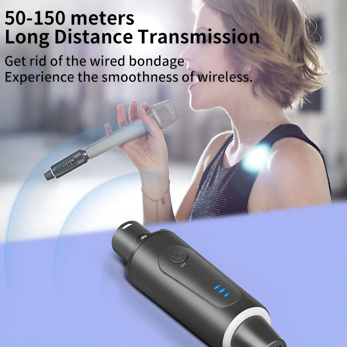 Adaptador Wireless XLR 2.4GHz para Microfone