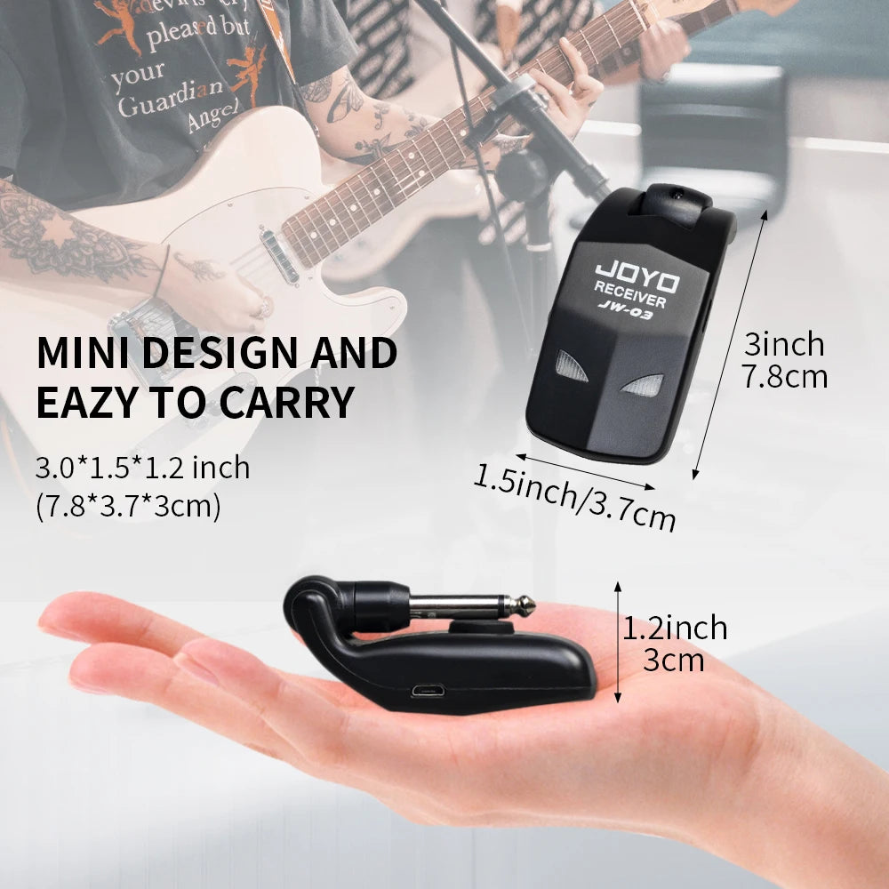 Sistema Wireless para Guitarra JOYO JW-03 — 2.4GHz, Baixa Latência