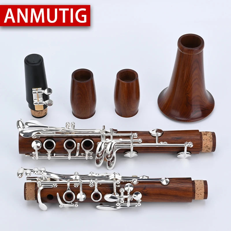 ANMUTIG Clarinete Bb Madeira Rosewood 17 Chaves