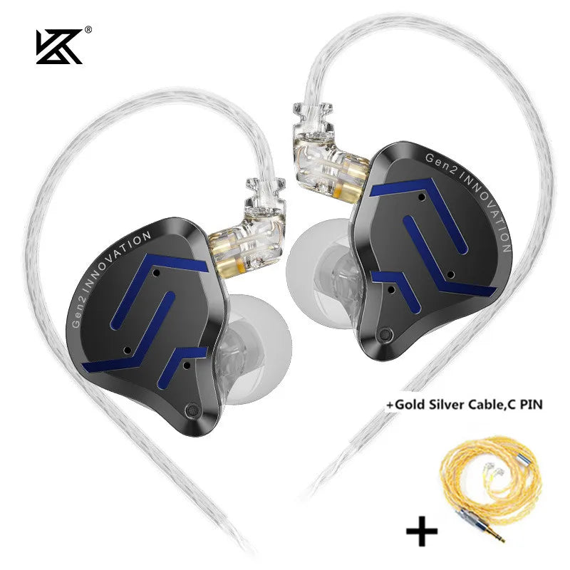 Fone Intra-auricular KZ ZSN Pro 2 — Driver Híbrido 1BA+1DD, Monitor HiFi