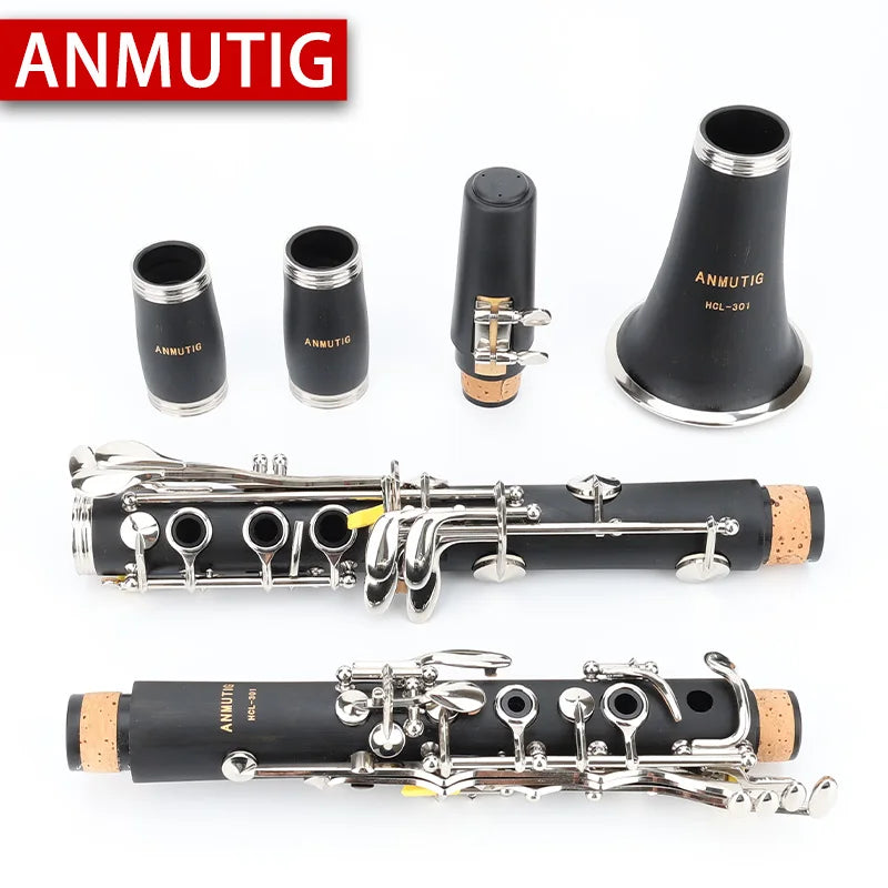 ANMUTIG Clarinete Bb Niquelado 17 Chaves