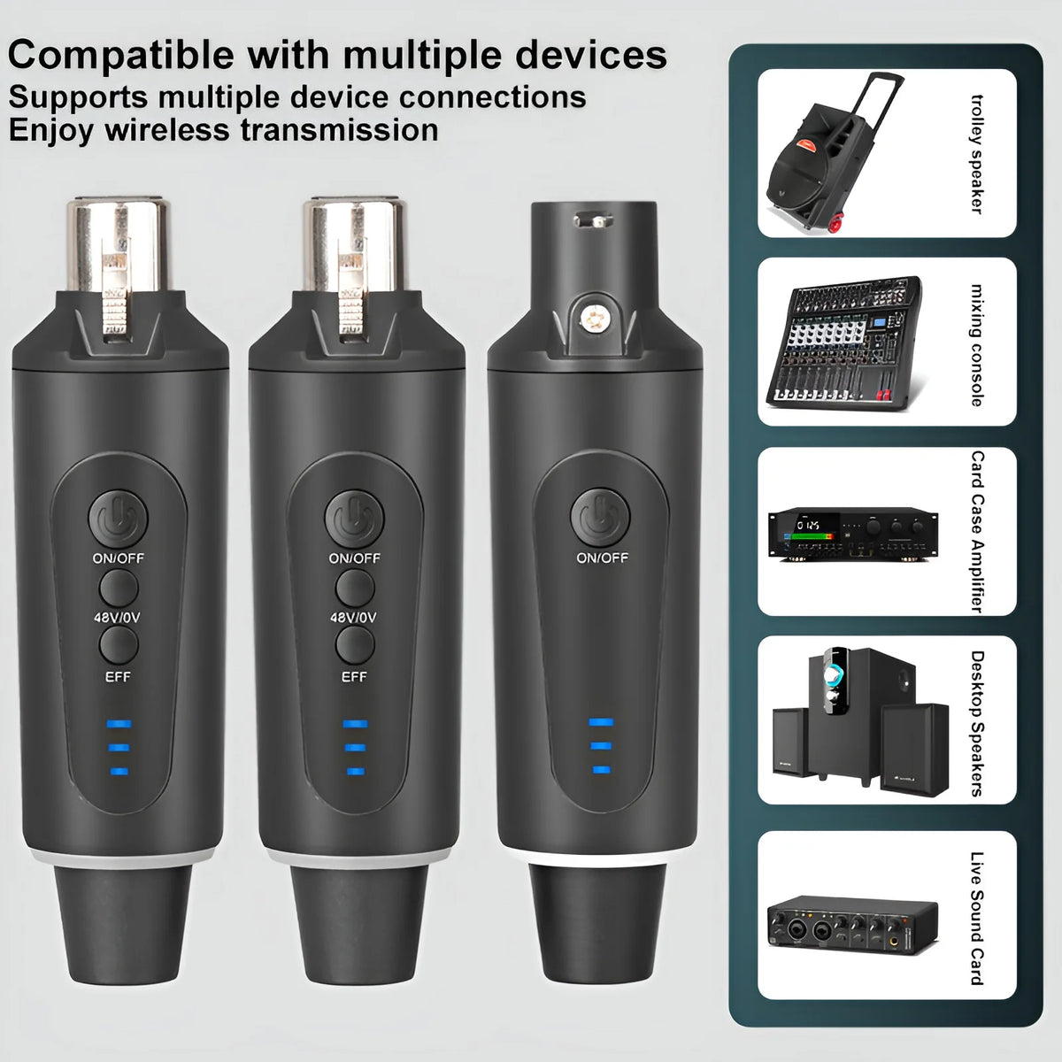 Adaptador Wireless XLR 2.4GHz para Microfone
