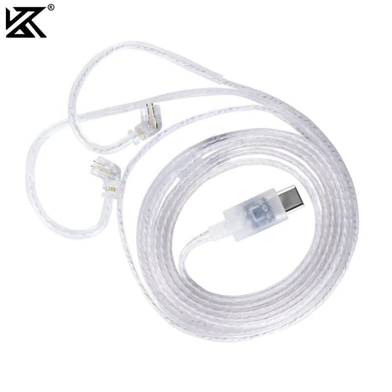 KZ Cabo Original Type-C Prateado 2Pin