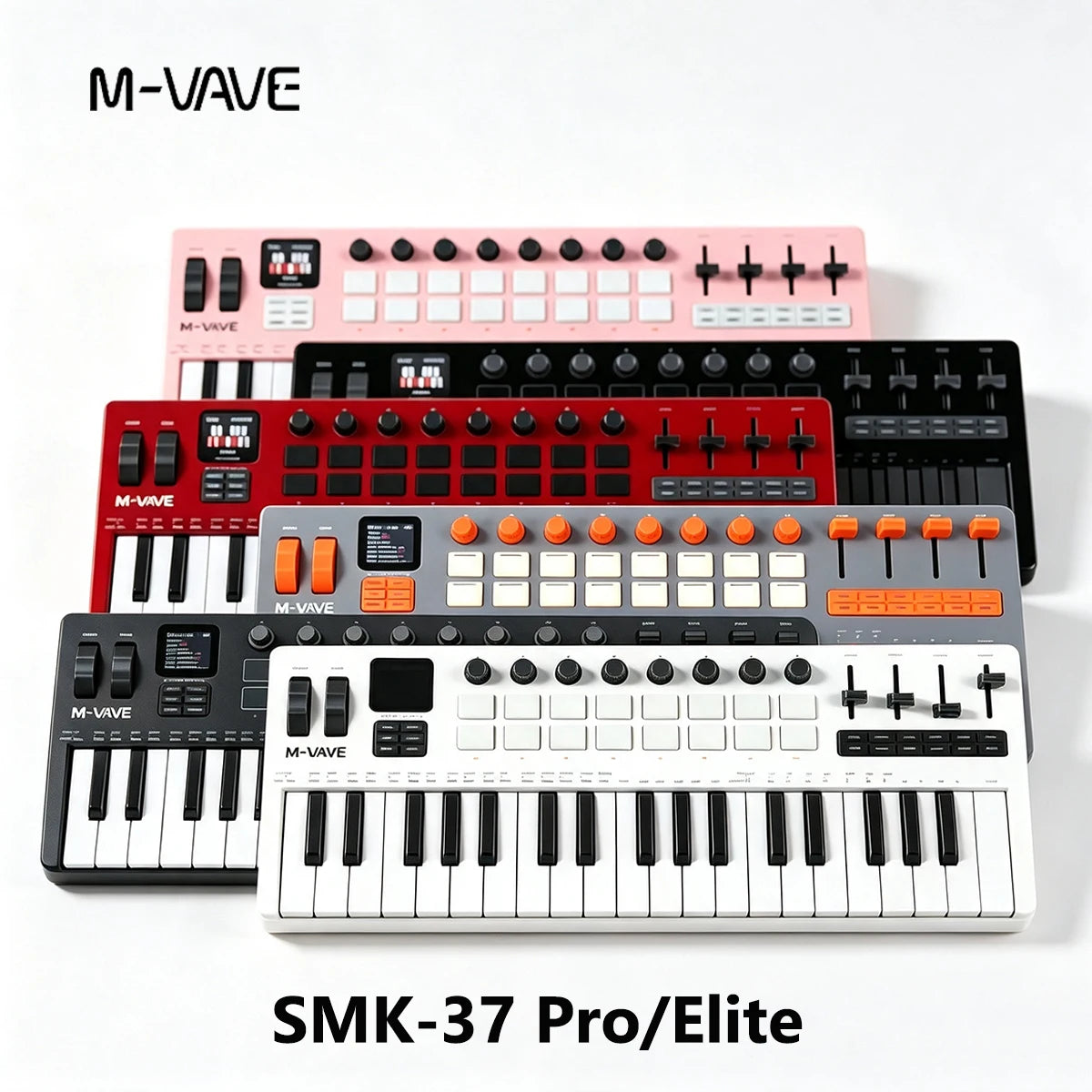 Teclado Controlador MIDI M-VAVE SMK-37 — 37 Teclas, 16 Pads RGB e Bluetooth