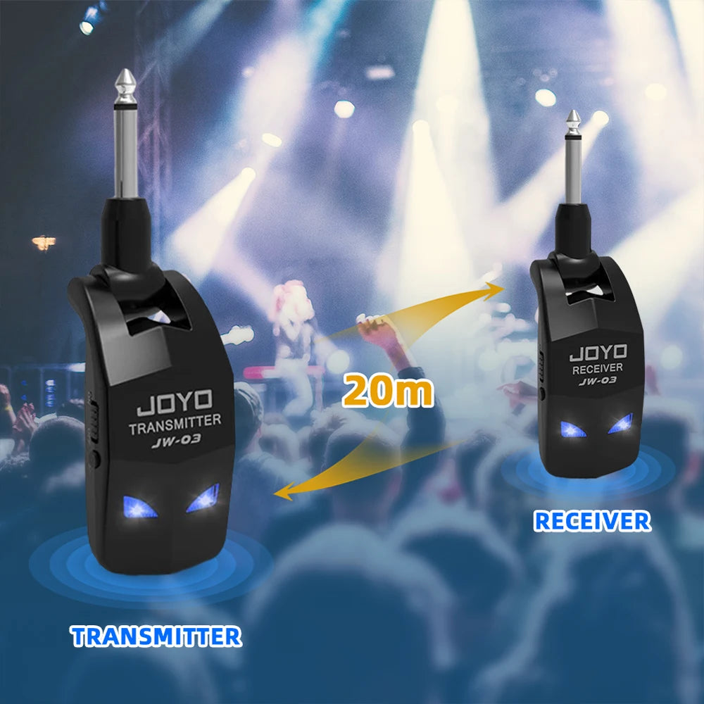 Sistema Wireless para Guitarra JOYO JW-03 — 2.4GHz, Baixa Latência
