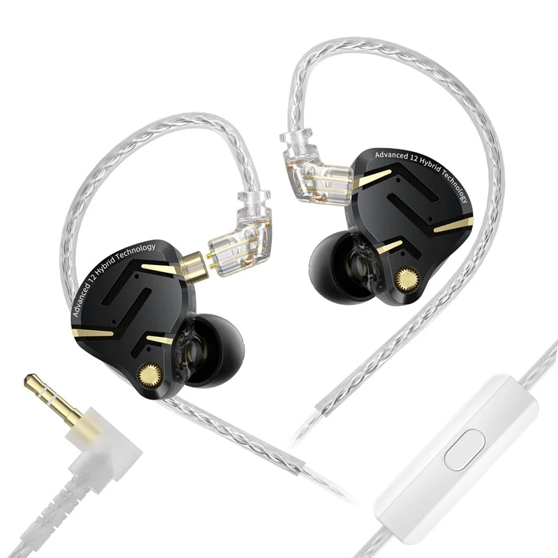 KZ ZS12 Pro 2 Fone Flagship 1DD+5BA Cabo Destacável