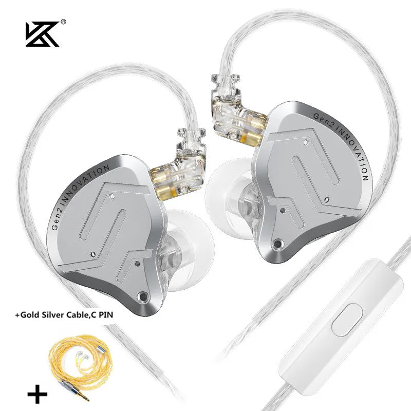 Fone Intra-auricular KZ ZSN Pro 2 — Driver Híbrido 1BA+1DD, Monitor HiFi