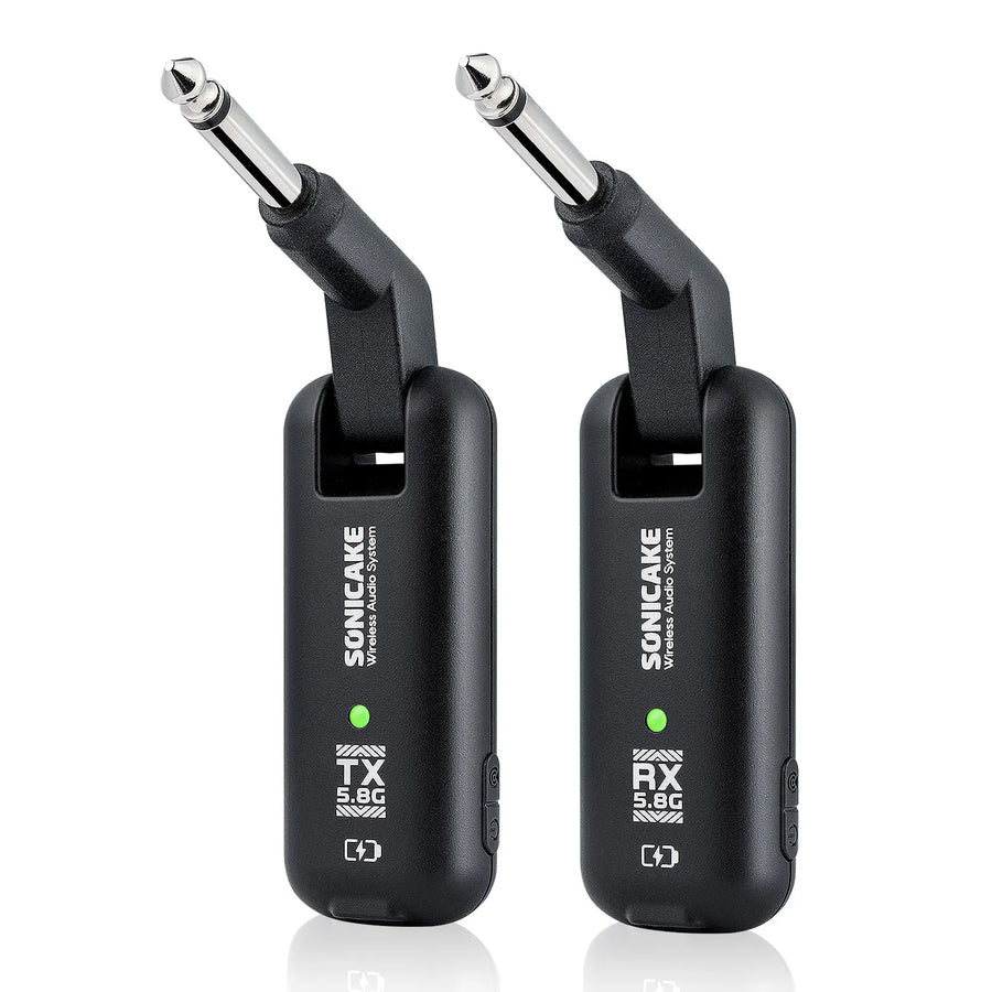 SONICAKE 5.8GHz Wireless Guitar System Rechargeable Audio Transmitter Receiver 50m Distance Guitar Accessories QWS-20