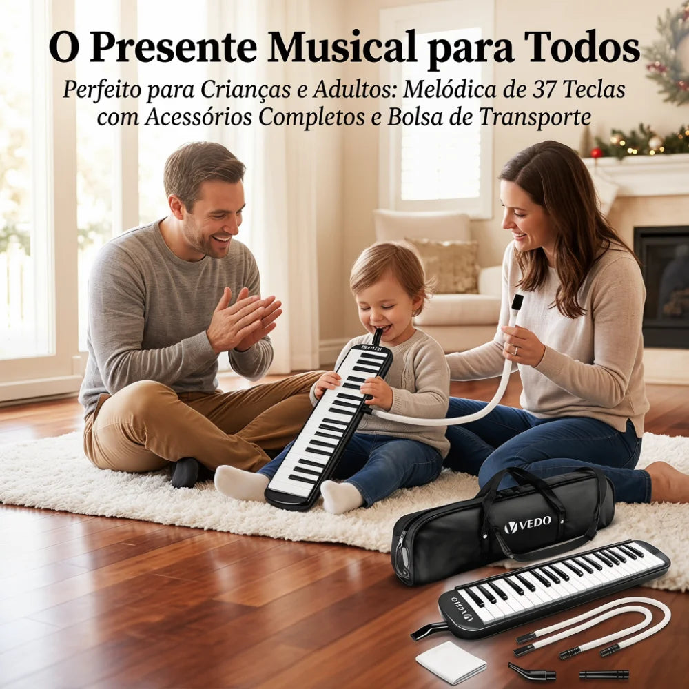 Escaleta 37 Teclas Profissional — Melódica para Iniciantes