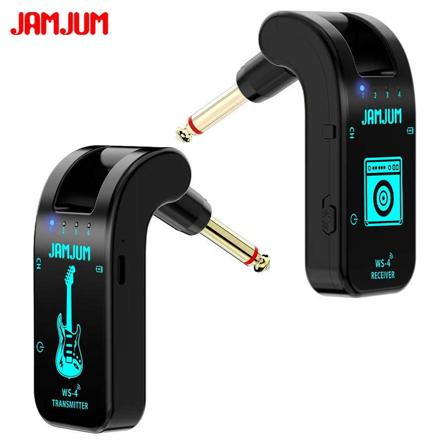 2.4G Wireless Guitar System – Black Transmitter & Receiver for Electric Guitar, EWI, Bass