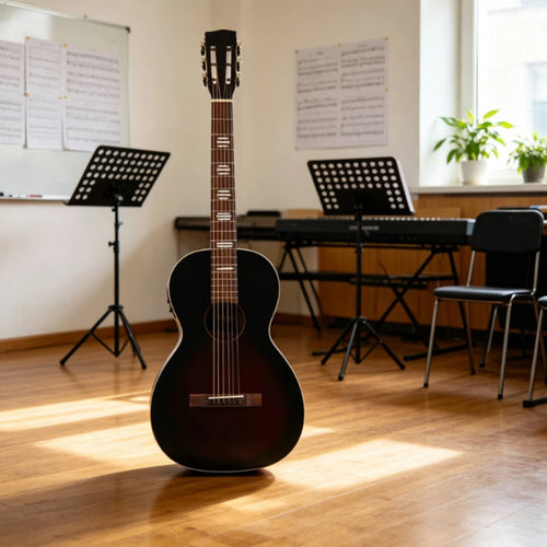 Acoustic Guitar with EQ Glossy Folk Acoustic Guitar Musical Instruments Basswood Instrument Easy-to-Play for Beginners