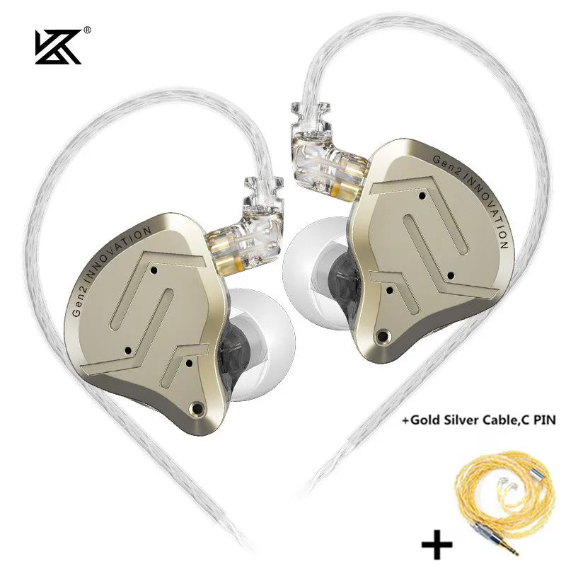 Fone Intra-auricular KZ ZSN Pro 2 — Driver Híbrido 1BA+1DD, Monitor HiFi