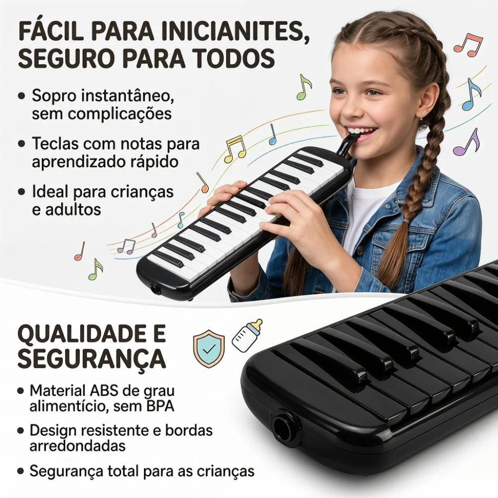 Escaleta 37 Teclas Profissional — Melódica para Iniciantes