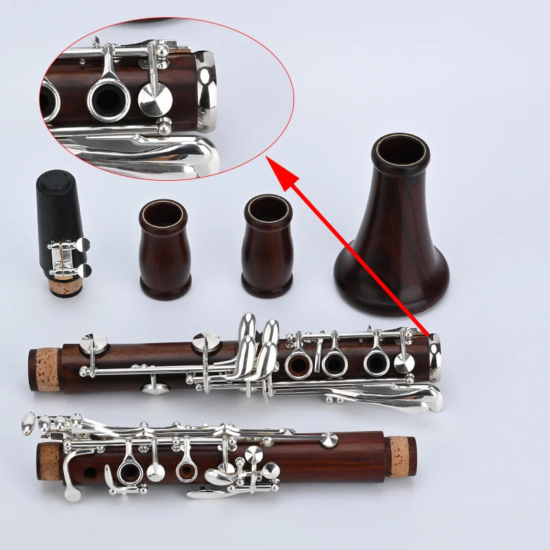 ANMUTIG Clarinete Bb Madeira Rosewood 17 Chaves