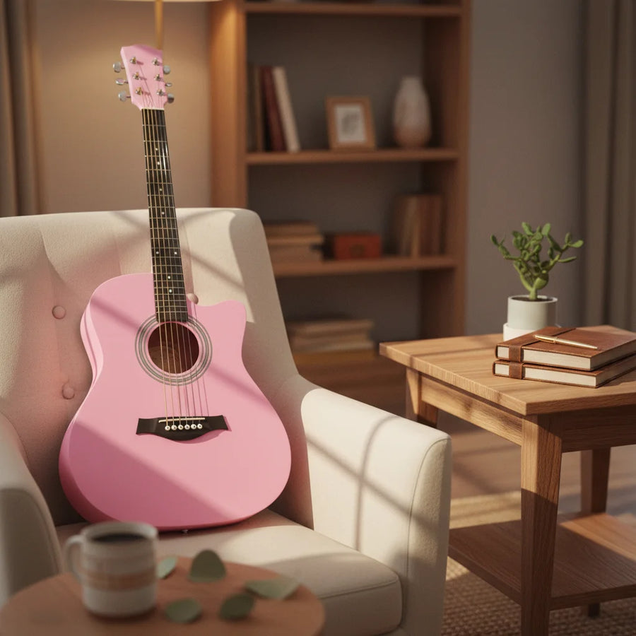Cutaway Acoustic Guitar Starter Acoustic Guitar with Accessories Guitarra Acústica Con Corte Kit Completo Instrument