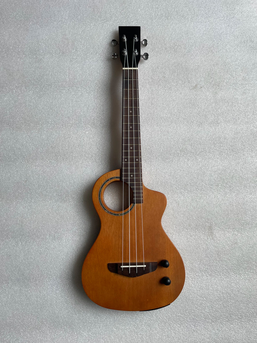 Factory Stock Electric Ukulele Portable Travel Concert 23Inch Solid Mahogany Wood Ukulele Can Play Silent Practice Without Noise