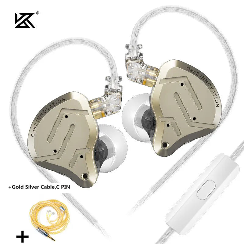 Fone Intra-auricular KZ ZSN Pro 2 — Driver Híbrido 1BA+1DD, Monitor HiFi