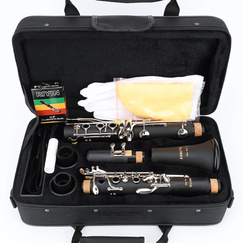 ANMUTIG Clarinete Bb Niquelado 17 Chaves