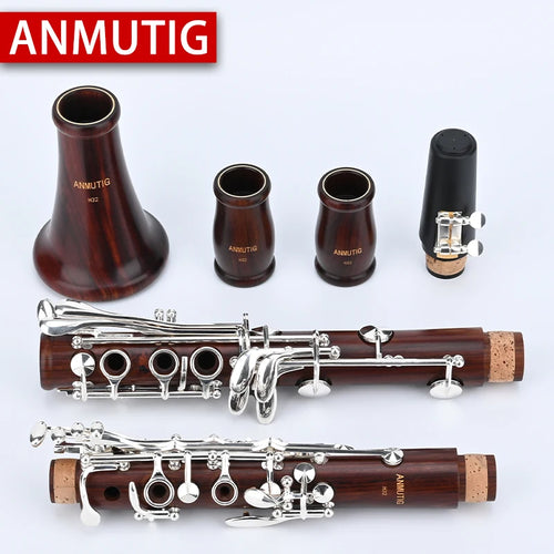ANMUTIG Clarinete Bb Madeira Rosewood 17 Chaves