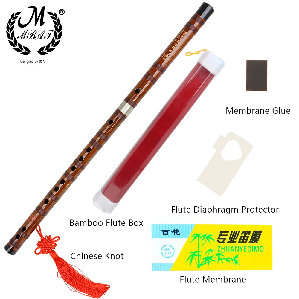 Flauta Dizi Chinesa de Bambu Profissional — Tons C, D, E, F e G