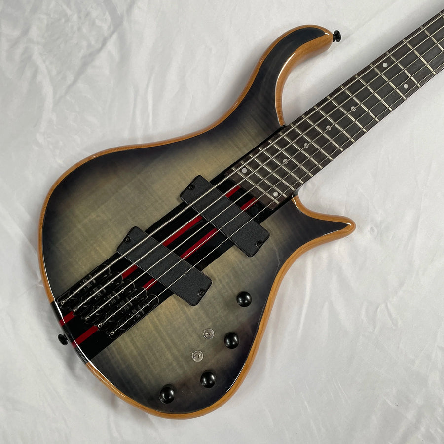 Baixo Custom 5 Cordas Cinza Hardware Preto