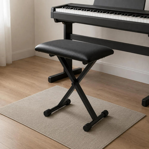 Banqueta Dobrável para Teclado e Piano — Estrutura Cruzada Reforçada