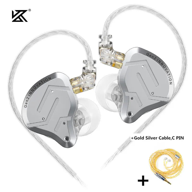 Fone Intra-auricular KZ ZSN Pro 2 — Driver Híbrido 1BA+1DD, Monitor HiFi
